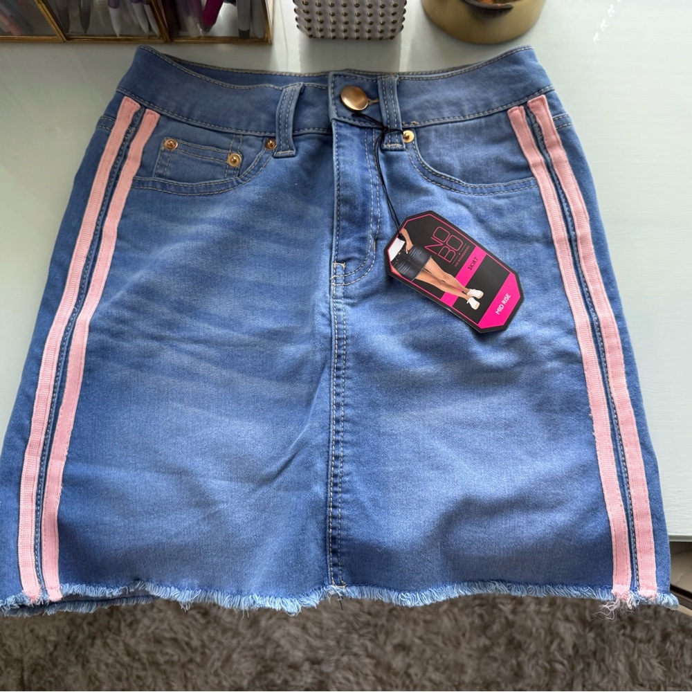 NOBO Pink and Blue Mini Pencil Jeans